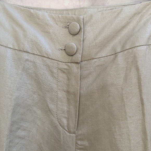 Sandro Sportswear Womens Wide Leg Pants Size 14 Shimmery Beige Linen Blend - Picture 5 of 13
